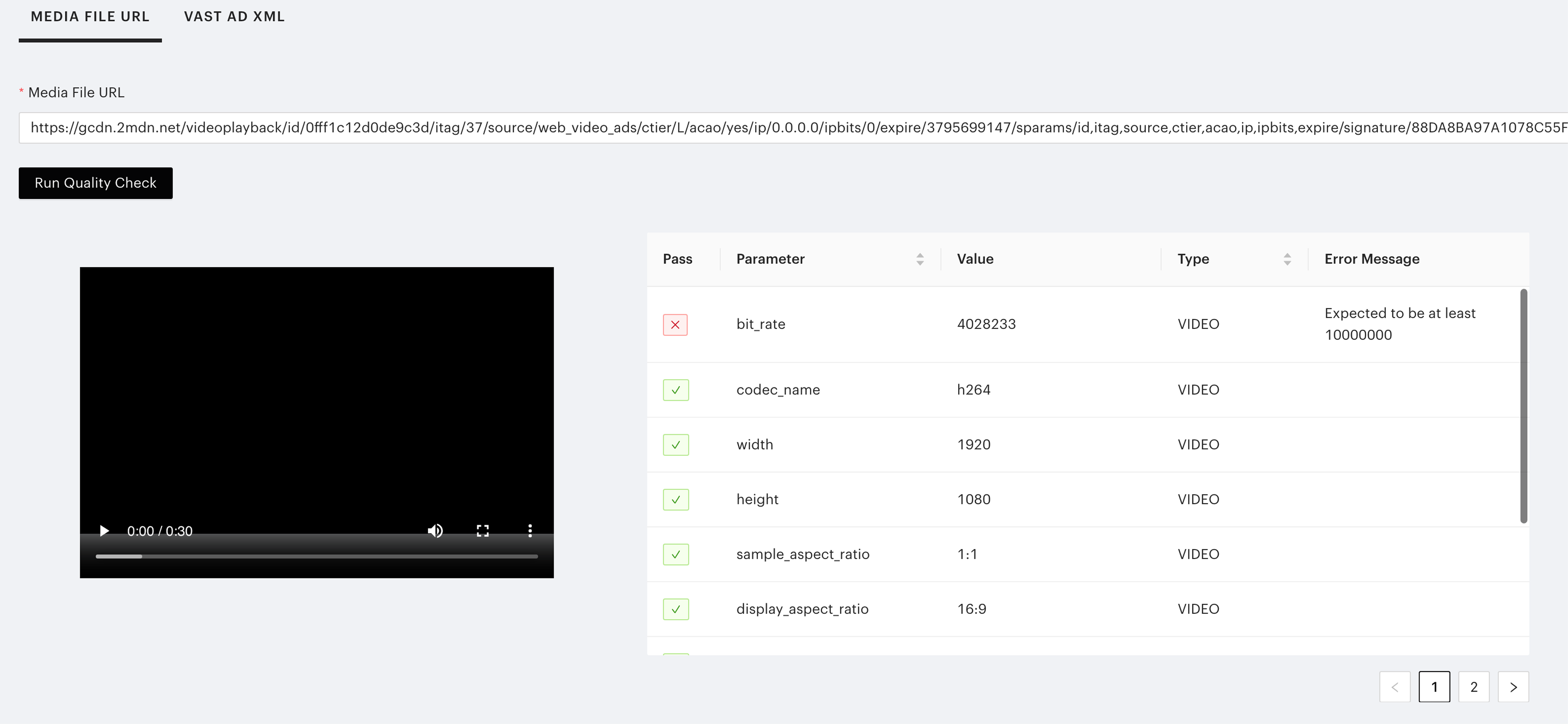 VAST Checker Tool